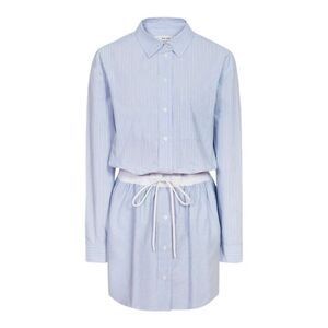 REISS Womens Size 10 Mia Stripe Long Sleeve Cotton Dress In Blue New NWT